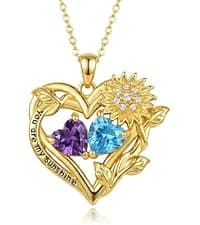 Engraved with "Always My Sisters Forever My Friend". Ideal Christmas, Birthday, Anniversary Jewelry Gifts for Sister. CRMAD Sister Necklace with Double Birthstone Jewelry Gifts for Women B0GGYWRP7M