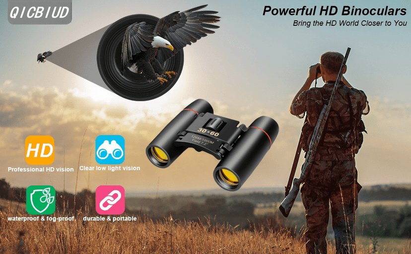 Compact Binoculars for Adults and Kids, HD Mini Portable Outdoor Binoculars Children, Pocket Lightweight Folding for Bird Watching, Hunting, Concert, Theater, Opera, Traveling, Tourism, Shows