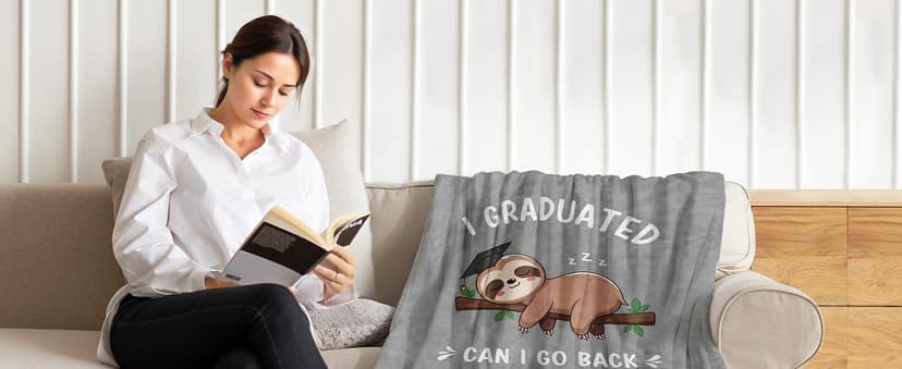 College Graduation Gifts, 2026 Grad Gifts for Master Degree, High School, PHD, Sloth Blanket,Graduation Decorations(50 * 60) Funny Graduation Gifts for Women, Her & Him, Practical Throw B0FQ5LJZVP