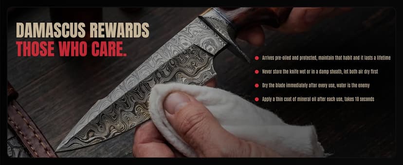 BIGCAT ROAR Predator Hunter - Patented Handmade Damascus Steel Fixed Blade Hunting Knife 10" - Walnut Wood Handle & Leather Sheath - Bushcraft Outdoor Skinning & Survival Knife - Collector Men Gifts