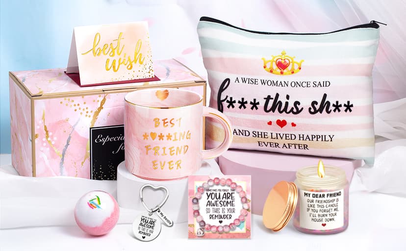 Birthday Gifts for Women Best Friends Friendship Gifts for Women Funny Gifts for Female BFF Female Bestfriend Bestie Scent Candles Coffee Mug Gifts for Friends Her Sister
