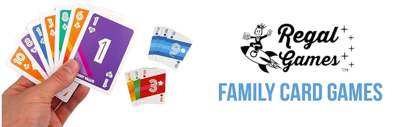 Regal Games Card Games for Kids - Go Fish, Crazy 8's, Old Maid, Slap Jack, Garbage Monster, War - Simple & Fun Classic Family Table Games - Games May Vary (6 Set)