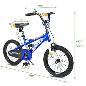 WEIZE Kids Bike,14 16 20 Inch Children Bicycle for Boys Girls Ages 3-12 Years Old, Rider Height 32-60 Inch, Coaster Brake, Multiple Color Options