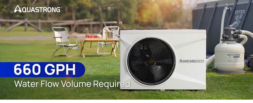 AQUASTRONG Inverter Swimming Pool Heat Pump,Pool Heater for Above Ground and Inground Pool Heating and Cooling Pool Heater, Smart WiFi Control Pools Up to, 7000 Gallons