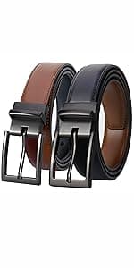 Lavemi Mens Belt Reversible 100% Italian Leather Dress Casual,One Reverse for 2 Colors,Trim to Fit