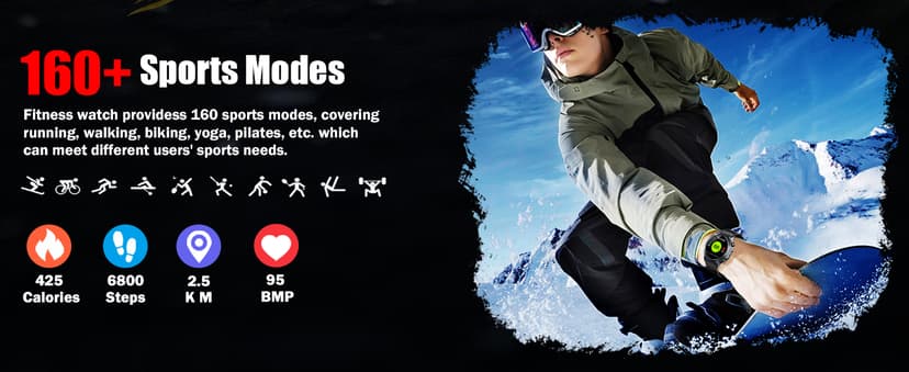 Military Smart Watch for Men Built-in GPS with LED Flashlight Compass, 1.43" AMOLED Display 5ATM Waterproof Fitness Tracker with Heart Rate/Sleep/Blood Pressure, Watches for Android/iPhone, Black