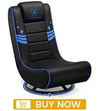 GTPLAYER Floor Gaming Chair Foldable Swivel Floor Chairs for Kids Boys Comfy Video Game Seat with 360° Multipurpose for Gamers, Bedroom or Game Room(Black-Blue)