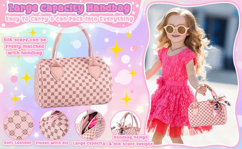 32Pcs Role Play Set with Handbag, Water Bottle, Scarf, Pretend Makeup, Birthday Gifts, Mom-Daughter Bonding, Multi-Scene Play Oisacirg Play Purse with Watch, Phone, Pretend Play Toys for Girls Ages 3-8 B0D7CQGK8X