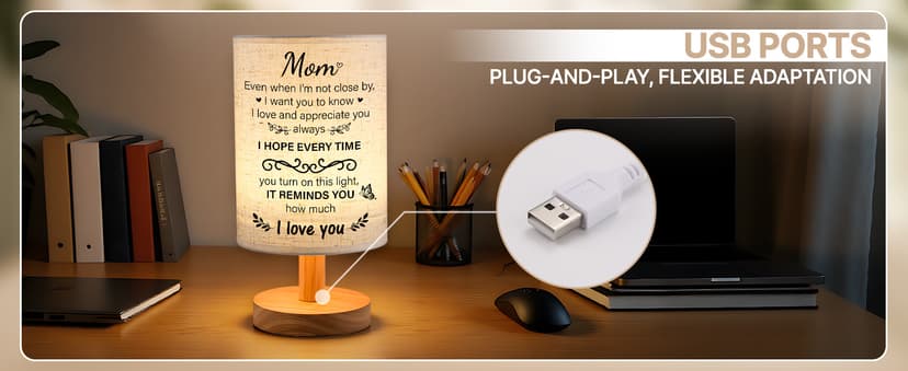 Birthday Gifts for Mom from Daughter Son, Christmas Mothers Day Gifts for Mom Gifts, Mother Lamp Decor for Bedroom Decor SOUHONEY Gifts for Mom from Daughter Son, Table Lamp for Mom Birthday Gifts B0CZP5CH5T