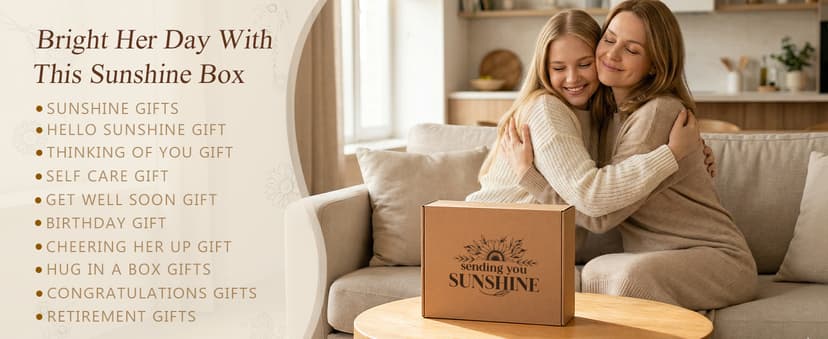 Box of Sunshine Sunflower Gifts for Best Friends, Get Well Soon Basket Thinking of You Self Care Gift Boxes for Women Mom Sunshine Gift Baskets Get Well Care Package Birthday Gifts for Women Friend B0FZK9V5JH