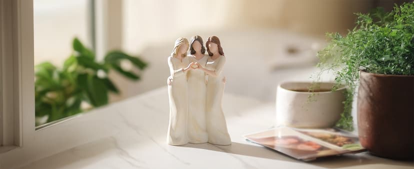 Storieme Storieme Friend Birthday Gifts for Women: Unique 3 Sisters Friendship Resin Figurines Statue - Sister Gift from Sisters - Special Christmas Friendship Day Present for Besties Female