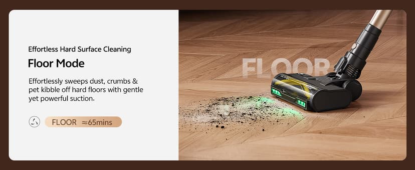 Ultenic Cordless Vacuum Cleaner, 550W 50KPA 65Mins, Stick Vacuum Cordless Rechargeable with Touch Screen, Self-Standing, 180° Lay-Flat, Anti-Tangle Handheld Vacuum Cleaners for Home/Pet Hair/Carpets