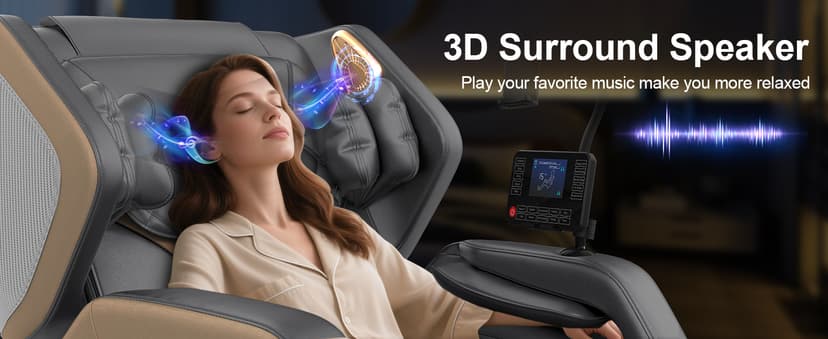 Massage Chair Full Body, Zero Gravity Massage Chair 2026 for Back Fatigue with 10 Fixed Rollers, Heating, Airbags, Phone Controller, Bluetooth Speaker, Nightlights for Living Room, Bedroom