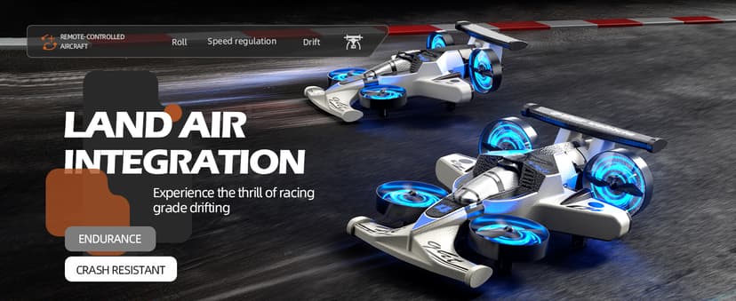 Remote Control Airplane Car Toys for Kids Ages 4-6-8-10-12, 2-in-1 Foam RC Plane Car Jet Mini Drone, Racing Car Stunt Plane Toys for Kids Boys Beginners 4 5 6 7 8 9 Year Indoor Outdoor Play