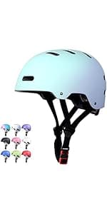 Skateboard Bike Helmet for Adults Women Men Youth Kids (2-3-5-8-14+ Years Boys Girls) - Lightweight Multi-Sport Adjustable Helmets for Bicycle Skateboard Scooter Skate Cycling