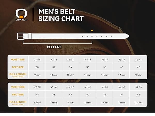 CHAOREN Full Grain Leather Belt for Men, Work Belts for Men Heavy Duty, Daily Wear for Jeans Pants