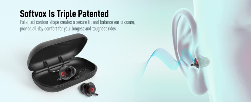 Motorcycle Ear Plugs for Wind Noise Reduction, Keep Comms Clear, Comfort Under Helmet & Prevent Hearing Damage, Noise Canceling 25 dB, Reusable Earplugs for Motorbike, Touring, Racing, Shooting