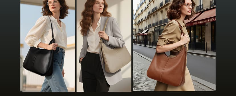 befen Genuine Leather Hobo Bags for Women, Top Grain Real Leather Women's Shoulder Bag Handbags Purses with Adjustable Strap