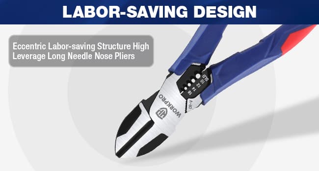WORKPRO 2-in-1 Diagonal Cutting Pliers with Wire Stripper, 7.5 Inch CRV Steel Wire Cutters with Comfort Grip Handles, Heavy Duty Side-Cutting Pliers for Electricians and Homes, Christmas Gift B0BKKF5HVL
