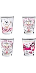 Silver Buffalo Sanrio Hello Kitty Spring Garden Flowers 4 Pack Mini Glass Set, 1.5 Ounces