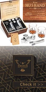 Anniversary Oaksea Gifts for Men Him Husband, Stainless Steel Engraved Whiskey Stones Glasses Set Gift, Gift for Birthday Wedding for Boyfriend Fiance, Cool Burbon Scotch Set Gifts