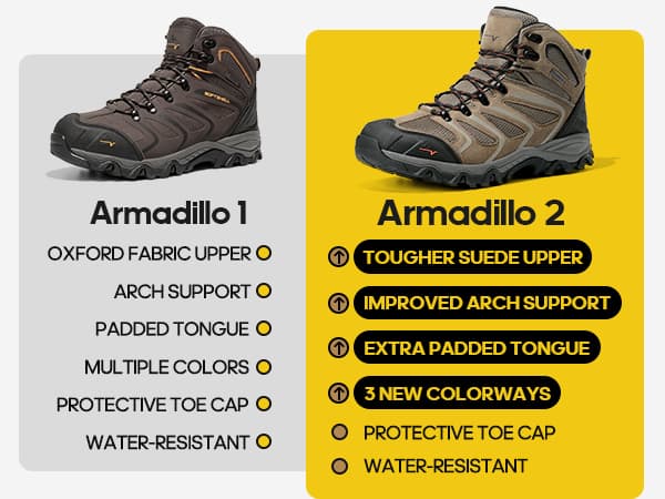 NORTIV 8 Men's Ankle High Waterproof Hiking Boots Outdoor Lightweight Shoes Trekking Trails Armadillo