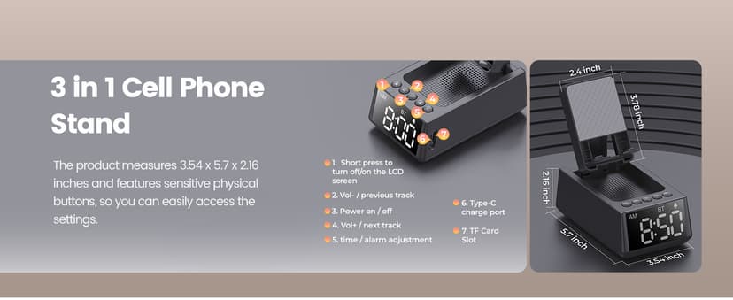 Birthday Gifts for Men Women-Bluetooth Speaker with HD Sound, Stocking Stuffers White Elephant Gifts for Adults, Kitchen Gadgets for Anniversary Idea Gift for Dad Mom Husband Wife(Black)