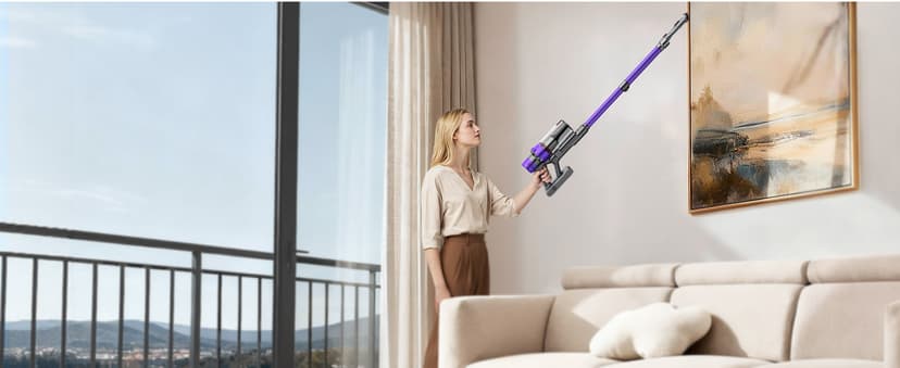 SMOTURE Cordless Vacuum Cleaner, 600W 50KPA 65Mins Vacuum Cleaners for Home, Cordless Stick Vacuum with LED Touch Screen, Anti-Tangle Wireless Vacuum, Handheld Vacuum for Pet Hair/Carpet/Floor