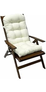 Adirondack Chair Cushion, Waterproof Indoor/Outdoor Rocking Chair Cushion ,44inch/48inch High Back Patio Cushions with Ties,Waterproof,Sunscreen and Fade-Resistant (Navy Blue, 44x20in)