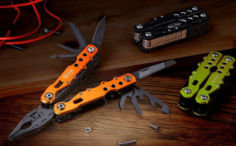 Gifts for Dad Husband Boyfriend Gifts for Him Unique Birthday Gifts for Men RoverTac 14 in 1 Multitool Pocket Knife Pliers Screwdrivers Saw Bottle Opener Perfect for Camping Survival Hiking Repairs B07Z8YGC12