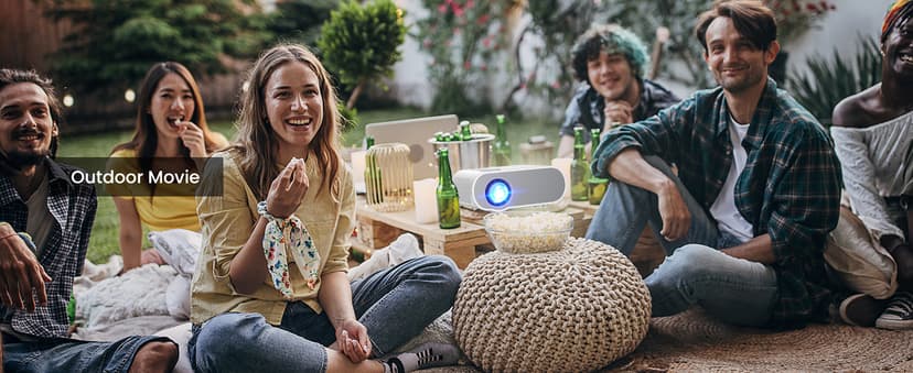 Projector, Native 1080P Full HD Bluetooth Projector with Speaker, Outdoor Portable Movie Mini Projector Compatible with Laptop, Smartphone, TV Stick, Xbox, PS5