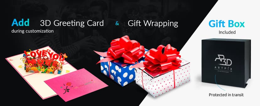 ArtPix 3D Crystal Photo, Personalized Gifts for Women, Wife, Men, Mom, Father, Her, Him, Dad, Grandpa, Great Customized Gift with Your Own Photo, Custom Glass 3D Laser Etched Picture Wedding - Heart