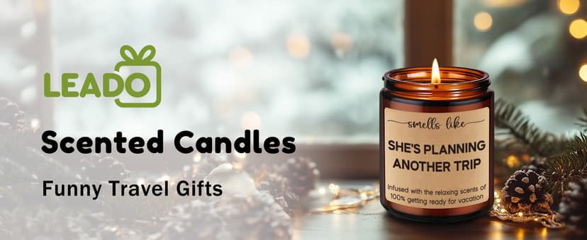 Cool Gifts for People Who Travel, Girls Trip, Funny Christmas, Birthday Gifts Ideas for Travelers Women, Mom, Couple, Her LEADO Travel Candle, Travel Gifts for Women, Traveling, Gifts for Travelers B0D3F1GP3C