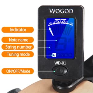 Guitar Tuner Clip on Ukulele Violin Tuner - Chromatic Tuner for Bass Electric Acoustic Guitar Tuner