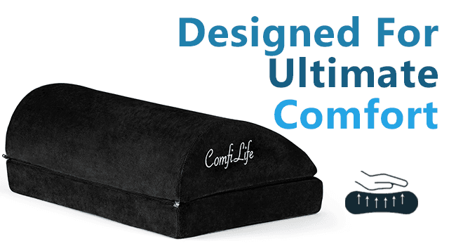 ComfiLife Foot Rest for Under Desk at Work – Adjustable Desk FootRest for Office Chair, Gaming Accessories – Ergonomic Teardrop Design for Back, Hip & Leg Pain Relief – 100% Memory Foam (Black)