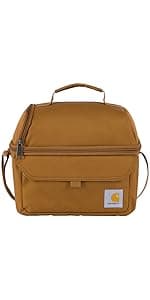 Carhartt Camping Cooler, Worksite Lunchbox, Soft Shell Cooler for Construction Sites, Work and Everyday Use Cooler, Brown