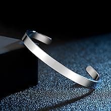 TONY & SANDY Inspirational Bracelets for Women Teen Girls Personalized Gifts for Daughter Granddaughter Mom Sister Friends Stainless Steel Engraved Cuff Birthday Easter Christmas