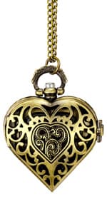 VIGOROSO Men's Vintage Full Copper Hand-Wind Mechanical Second&24hours Sub-dials Pocket Watch in Box