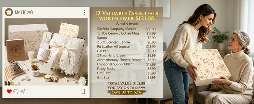 Loss of Mother Father Husband Bereavement Grief Gifts, Sorry for Your Loss Care Package Memorial Miscarriage Gift for Mothers Sympathy Gift Baskets for Loss of Loved One, Condolences Gift Hug in a Box B0GQZF28G9