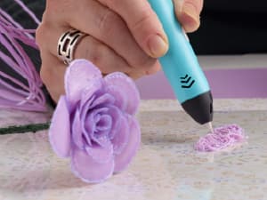 SCRIB3D P1 3D Printing Pen with Display - Includes 3D Pen, 3 Starter Colors of PLA Filament, Stencil Book + Project Guide, and Power adapter