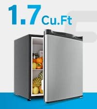 Feelfunn Mini Fridge with Freezer - 3.2 Cu.Ft Single Door Mini Refrigerator with Adjustable Thermostat, Low Noise, Energy Saving, Small Fridge for Bedroom, Apartment, Dorm, Classroom, Office - Silver