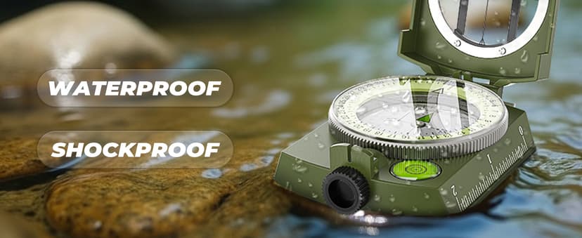 Sportneer Compass: Accurate Durable Lightweight Orienteering Compass with Strap and Carrying Case, Glow in The Dark Waterproof Hiking Essentials for Camping Backpacking, Best Survival Gifts for Kids