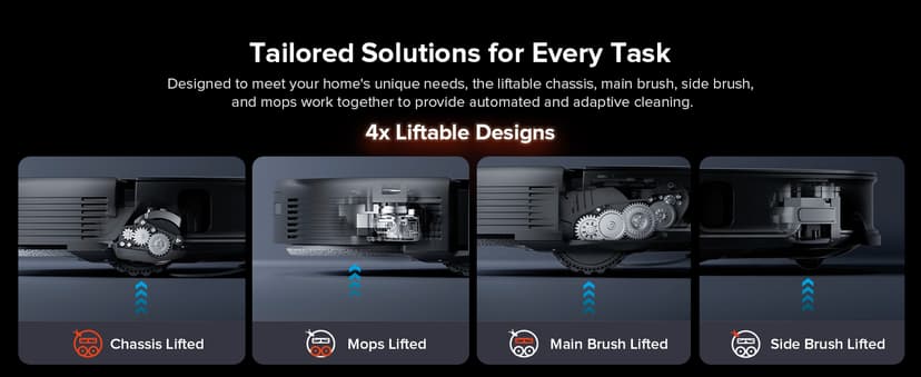 roborock Saros 10R Robot Vacuum and Mop, 22,000 Pa Suction, Zero-Tangling, 3.14’’ Ultra Slim, FlexiArm Riser Technology for Carpet & Floor, Corner & Edge Cleaning, Self-Emptying, Hot Air Drying, Black