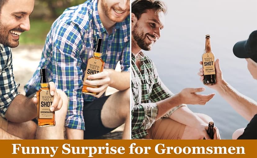 wedding groomsmen gifts, take shot tags Groomsmen Proposal Gift, 8 Will You Be My Groomsman Cards, 2 Best Man Card B0D6GL9WCH
