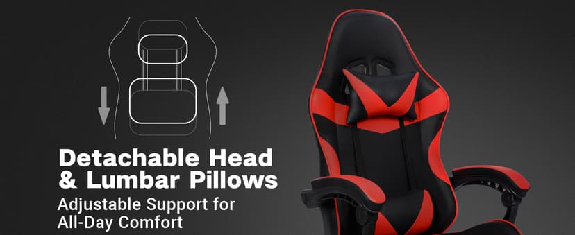 Gaming Chair with Footrest and Lumbar Support, Height Adjustable Chair with 360°Office Desk Chair,Heavy Duty 330lbs Computer Chair for Adults