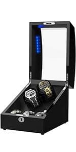 TRIPLE TREE Single Watch Winder for Automatic Watches, with Super Quiet Japanese Motor, 4 Rotation Mode Setting, Flexible Plush Pillow Fit Lady and Man Watches