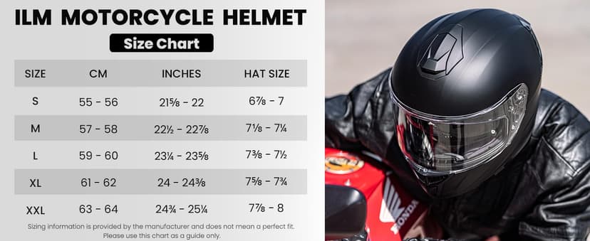 ILM Full Face Dual Visor Motorcycle Helmets with Rear Wing Pinlock Compatible Motorbike Street Bike Helmet DOT Men Women Model 861A (TheNight, L)