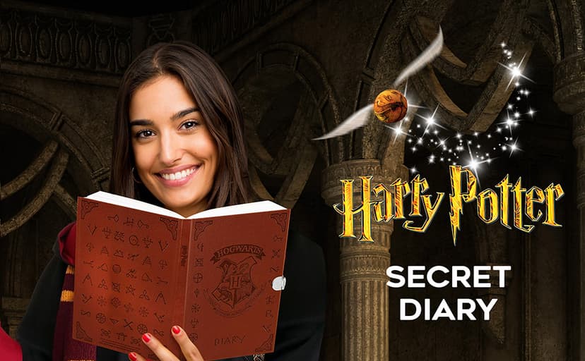 Harry Potter Lockable Diary with UV Invisible Ink Pen for Kids, Teens, Secret Journal with Key, Lined Pages, Stationery Supplies, Gifts for Kids (Brown UV Pen) B07WQY5HWP