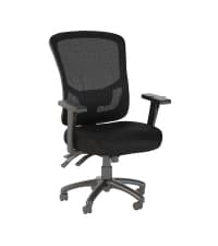 Bush Business Furniture Arden Lane High Back Tufted Office Chair with Arms in Black Leather, Comfortable Computer Desk Seating for Home or Professional Workspace