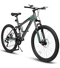 Mountain Bike 24/26/27.5 Inch,Full Suspension, 21-Speed Disc Brake,Carbon Steel Adult Sport Bicycle for Mens Womens